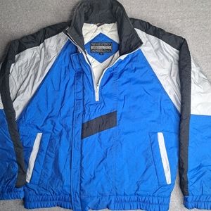 Members Only Blue and Gray Bomber Jacket
